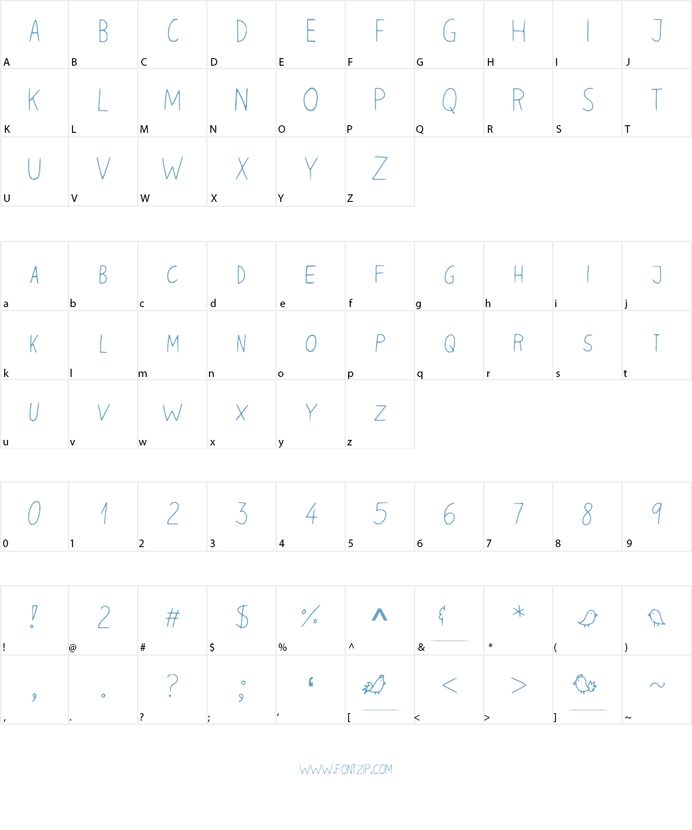 A_little_bird_told_me Font Character